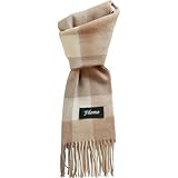 [Filomo] カシミヤ ブレンド マフラー レディース メンズ (ピンクベージュチェック)