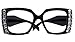 Penelope, Bling Reading Glasses for Women, Handmade with Clear Genuine European Crystals, Black, Square. NY Fifth Avenue” (+3.00)