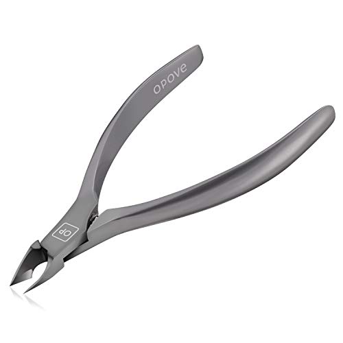 Cuticle Nippers Half Jaw Cuticle Trimmer Clippers for Home, Premuim Stainless Steel Cuticle Cutter Scissors Double Springs Manicure Tool, opove X4 Space Gray