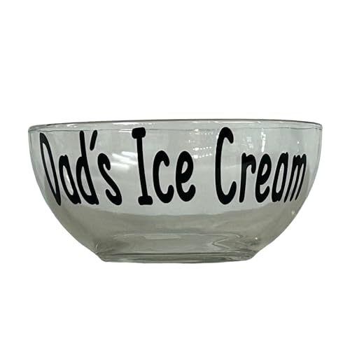 Personalized Ice Cream Bowl, Glass Dessert Dish Gift for Dad Grandpa Kids, Cereal Snacks