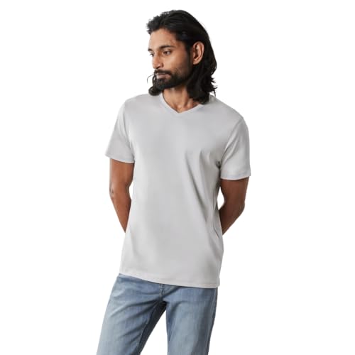 Image of Robert Barakett V Neck Short Sleeve Pima Cotton Casual Solid Mens T Shirt