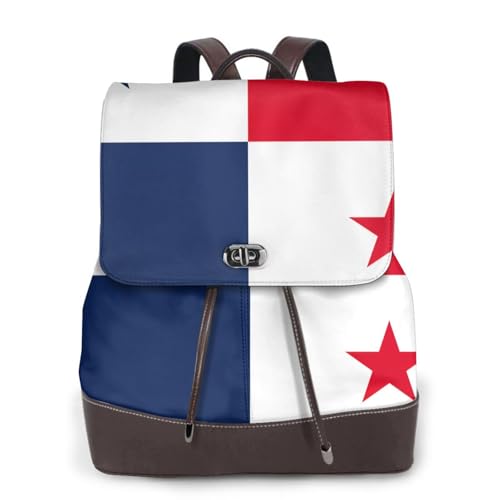 Sac à dos en cuir drapeau du Panama EdWal noir pour ordinateur portable multifonction