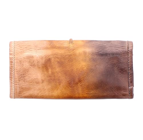 Bed/Stu Canton Vintage Distressed Leather Slim Wallet, Minimalist Front Pocket Design, Dark Brown, Handcrafted Card Holder with Money Clip (Cafe Latte)4