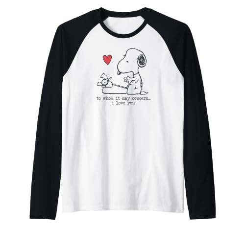 Snoopy a quien Puede preocupar... Te Amo Camiseta Manga Raglan