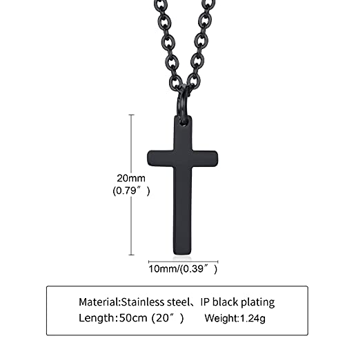 Vnox Black Cross Necklace For Women, Personalized Christian Faith Stainless Steel Cross Pendant Necklace Religious Jewelry,Black #TOP5