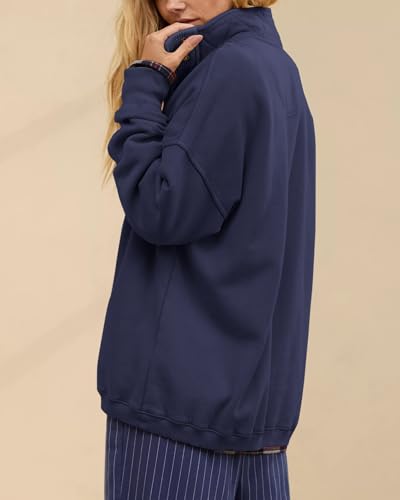 Image of Gacaky Sweatshirt for Women Oversized Casual Long Sleeve Button Henley Neck Pullover Tops Fashion Outfits Clothes