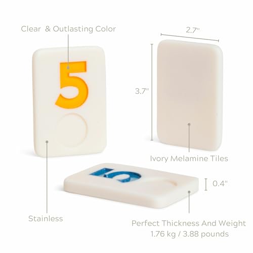 WOODTASTIC Rummy Holz Spiel - Hochwertiges Brettspiel aus Massivem Buchenholz mit 106 Robusten Kacheln