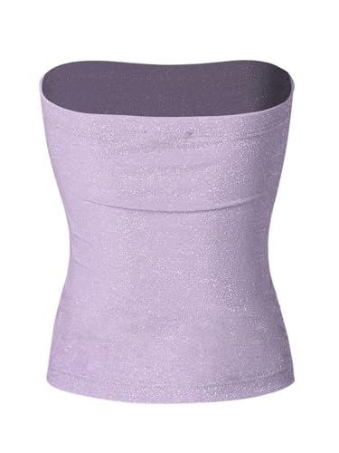 Image of MixMatchy Women's Stretchy Strapless Tube Top Y2K Bandeau Top