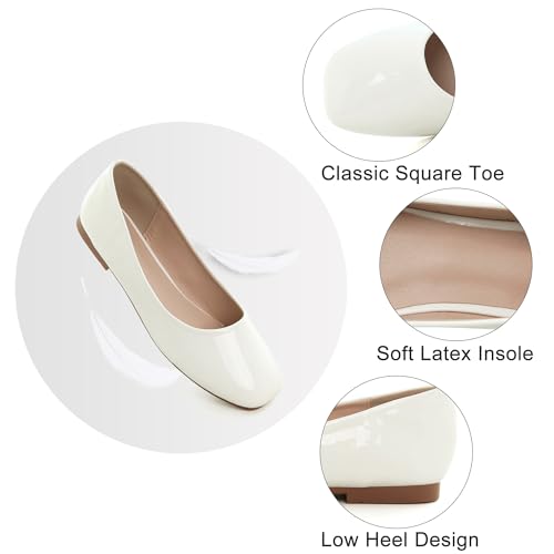 Image of Dear Time Women's Casual Foldable Ballet Flats Square Toe Ballerina Flats Shoes Comfortable