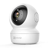 EZVIZ Pan/Tilt Camera 1080p 360° Rotating Dome Security Surveillance Night Vision Auto Motion Tracking Pet Baby Monitor Two Way Audio Compatible with Alexa WiFi 2.4G Only BK CTQ6Tc