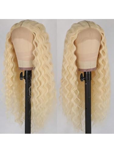 Synthetic Wig Stunning #613 Blonde Loose Curly Lace Front Wigs