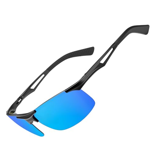Image of BIRCEN Polarized Anti-Glare Sunglasses for Men: Lightweight Metal Wrap around Sun Glasses UV Protection for Driving Fishing