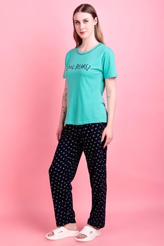Image of Printed Cotton Night Suit Set, Pyjama Set, Sleepwear, Nightwear for Women (3105)