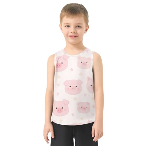 susiyo Cute Pigs Cartoon Animals Boys Sleeveless Tank Top Girls Athletic T Shirt2