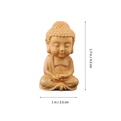 HEALLILY 5 Peças Pequenas Figuras de Monge Pequenas Decorações de Estátua de Monge de Buda Enfeites