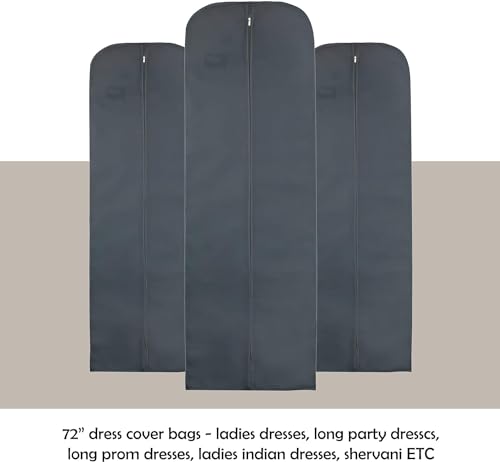 Wedcova Dress Bag, Grey, 24"x72" inches (Pack of 1) - Image 4