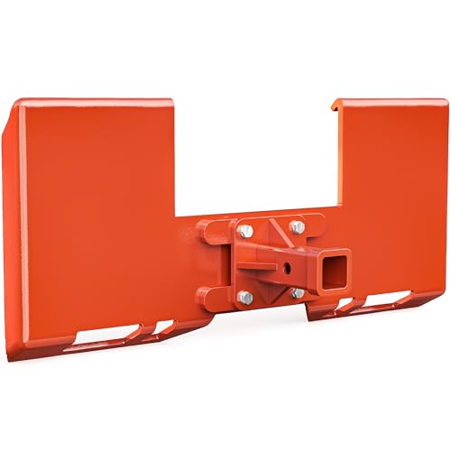YITAMOTOR 3/8" Skid Steer Mount Plate with 2" Removable Trailer Hitch Receiver, Skid Steer Plate Attachment, Quick Attach Plate Skid for Loader Tractor