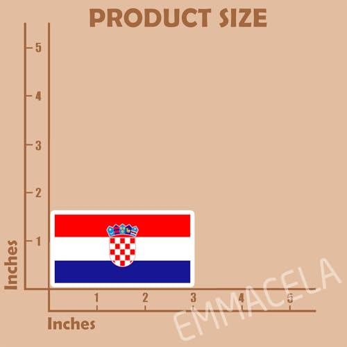 Image of (3pcs) Croatia Flag Sticker - Croatian Stickers Waterproof Vinyl Decals For Laptops, Tumblers, Water Bottles, Car, Helmet, Scrapbooks, Size 3 x 1.7