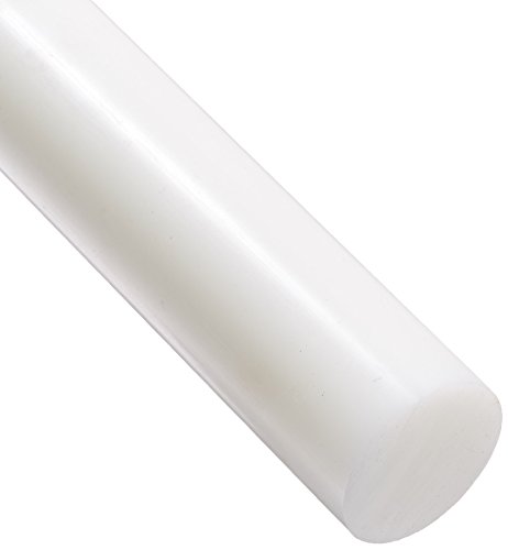 HDPE (High Density Polyethylene) Round Rod, Translucent White, Meets ASTM D4976/UL 94HB, 2"