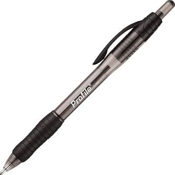 Paper Mate Profile Retractable Ballpoint Pens, Bold Point (1.4mm), Black Ink, 12 Count - Writing, Journaling, Office Supplies