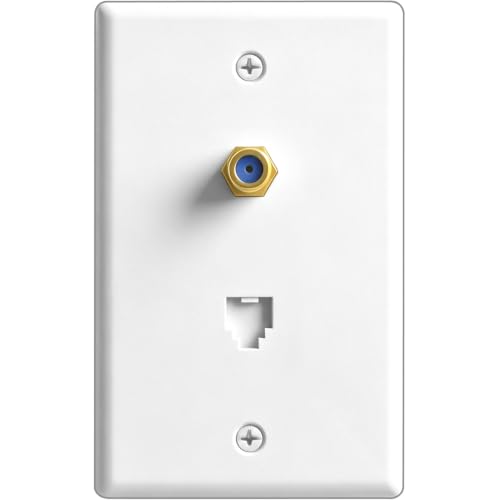 Placa de pared combinada para ocultar cables de televisión y teléfono fijo de forma estética
