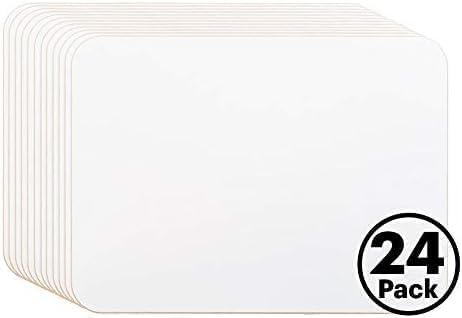 24-Pack 11" x 17" x 1/8" Non-Magnetic Single-Sided Dry Erase Student Lap Board Aid for Interactive Learing & Class Participation.