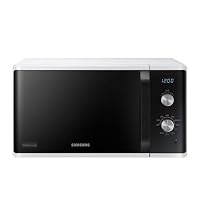 Samsung MG23K3614AW/EG Mikrowelle mit Grill / 23 Liter Garraum / 800 W/Großes Grillelement für gleichmäßige Bräunung/Kratzfester Keramik-Emaille-Innenraum, Weiß – Ansicht 1