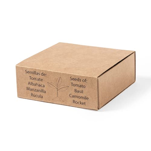 DISOK - Lote de 10 Kits Kit huerto con 4 bolas semillas diferentes. Detalles de semillas de flores para bodas, bautizos y comuniones.