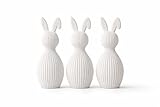 ALBA Hasen Deko 3er Set 12 cm – 3D Druck Deko Figuren im Skandinavischen Stil – Moderne Osterdeko Minimalistisch – Wohnaccessoires für Wohnzimmer, Tisch, Regal & Frühlingsdeko (Weiß, ALBA Mysa)