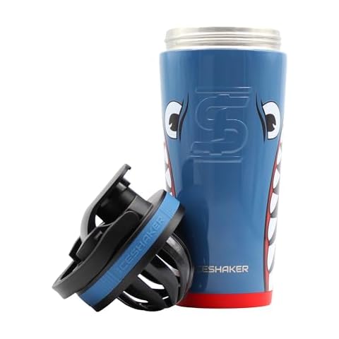 IS ICESHAKER Ice Shaker 26oz Insulated Protein Shaker Bottle, WWII Warhawk Blue Bomber, Insulated Gym Water Bottle, As Seen on Shark Tank, Blue Bomber Cover