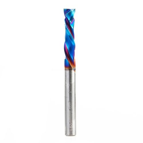 Image of Amana Tool Spektra Extreme Tool Life Coated Solid Carbide CNC Compression Spiral Router Bit, 46175-K, 6mm D x 25mm CH x 6mm Shank x 64mm Long 2 Flute