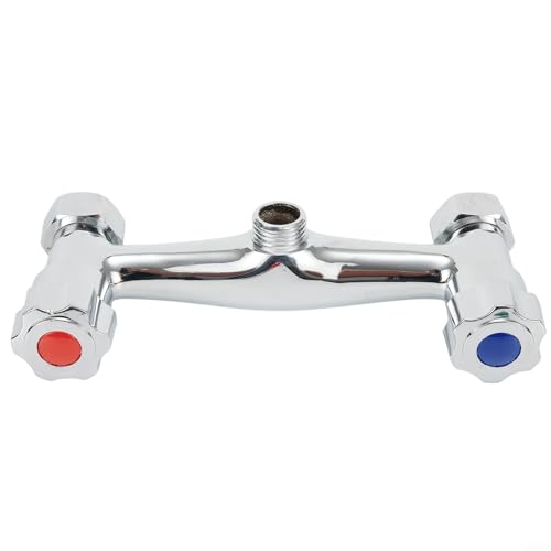 Feegow Robinet mélangeur de baignoire et douche, robinet mitigeur de baignoire monté sur le pont de barre, robinet mitigeur mural à double poignée en laiton, robinet d'eau chaude et froide