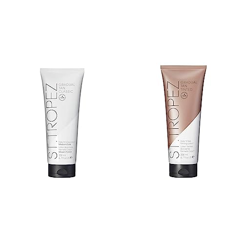 St. Tropez Classic Gradual Tan Firming Lotion - Sun Kissed Glow Self Tan with 5 Skincare Benefits & Tinted Daily Firming Body Lotion 200ml | Tanning Moisturizer