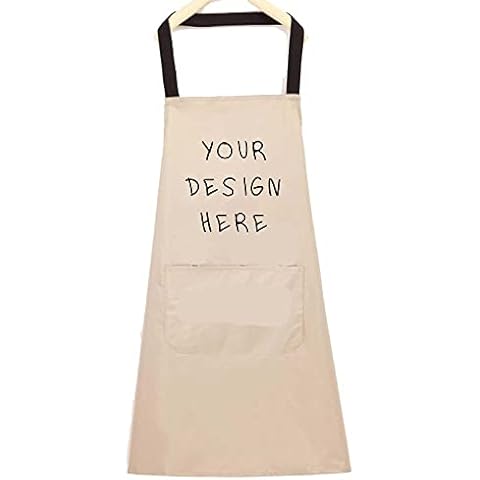 ZMvise Beige Kitchen Apron with Pocket Cover