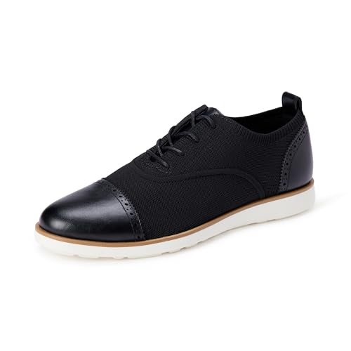 Amazon Essentials Mens Knit Oxford Brogue Smart Casual Trainers Black 6.5 UK