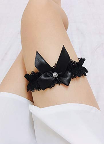Black Bridal Garters For Wedding Leg Garter Set Lace Black Leg Prom Garters For Bride #TOP2