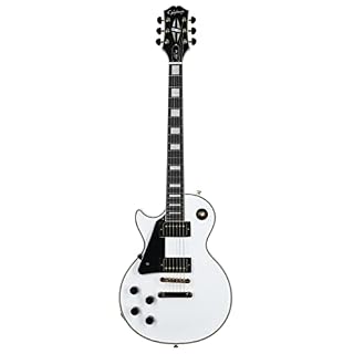 Epiphone Les Paul Custom Alpine White Lefthand – Guitare Électrique Gaucher - Les Beatles, Paul McCartney, John Lennon, RIngo Starr, George Harrison
