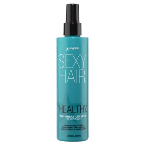 SexyHair Healthy Tri-Wheat Leave-In Conditioner, 8.5 Oz | Up to 90% Better Detangling | Reduces Breakage | Moisture, Smoothness, and Shine