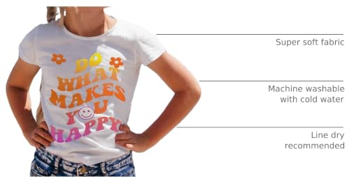 Image of MISS POPULAR Girls 4-Pack Super Soft Short Sleeve T-Shirts Rainbow Butterfly Glitter Print Cute Design| Sizes 7-16