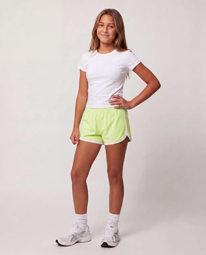 Image of Real Essentials 5 Pack: Girls' Dry-Fit Athletic Dolphin Shorts for Youth Kids Teens Running Gym Sports (Ages 4-16)