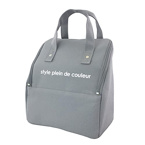 保冷ランチバッグ 保冷 バッグ 保冷保温 かわいい レディース お弁当袋 クーラーバッグ おしゃれ ランチトート 大きめ お弁当バッグ お弁当入れ ペットボトルが立てて入る ジッパーランチバッグ カラーズ グレー AF6292