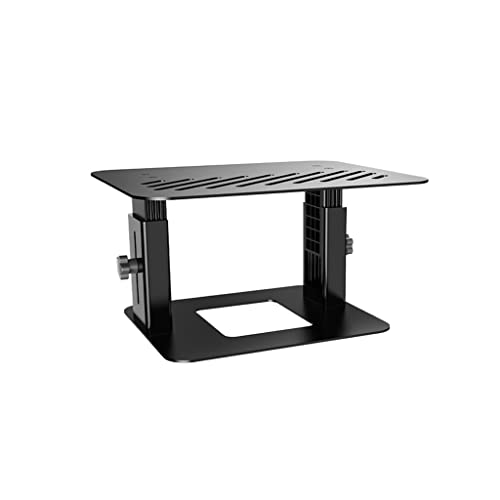 Estante elevado de metal resistente con base ajustable para monitor negro de oficina 2