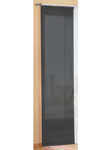 Gardinenbox Preisgünstiger Flächenvorhang Schiebegardine, transparent, unifarben, mit Zubehör, 245x60, Schwarz, 85589