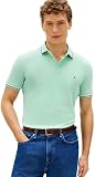 Tommy Hilfiger Polo de Temporada Ajustado para Hombre, MW0MW39993 S/S, Color Verde, Talla L