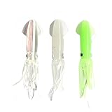 9PCS Luminous Octopus Soft Lure - Glow in the Dark Artificial Fishing Bait with 3D Fishing Eyes and Curly Tentacles