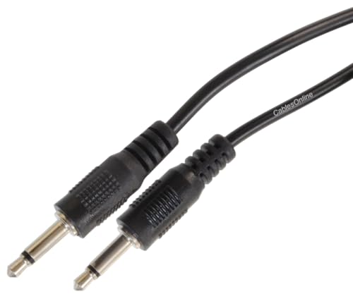 Cable de audio 3.5mm mono macho a macho 2ft miniatura 5