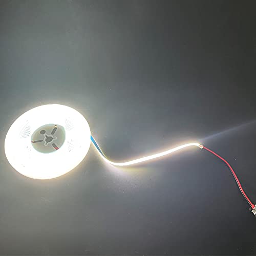 Image of DC 12V /24V Ultra Thin 5MM PCB Premium High Brightness COB LED Strip Flexible High Density Chips Ra>90 UHB Warm Natural White Light 5M (Natural Light 4000K, DC 24V)