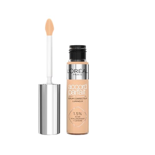 L'Oréal Paris - Beleuchtetes Korrekturserum – korrigiert Augenringe & spendet Feuchtigkeit – Formel mit Hyaluronsäure & Koffein – perfekte Akkorrigierung – Farbton: 6,5 N – 11 ml