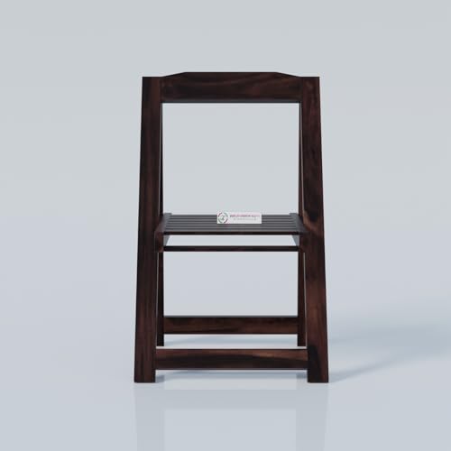 Image of Jangid Handicraft Sheesham Wood Folding Chair for Living Room | Wooden Contemporary Foldable Resting Comfort Adults Chair for Balcony & Hall | Rosewood, Walnut Finish
