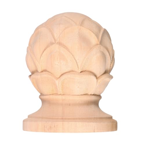 Remate de poste de escalera beige de madera para decoración de interiores YARNOW 2